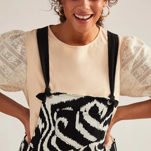 by Anthropologie Constance Wide Leg Overalls Size L - Picture 5 of 15